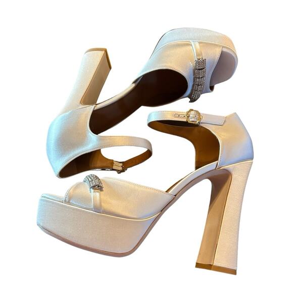 Malone Souliers Yurkia Crystal Platform Sandals Block Heel Open Toe NEW EU 41 - Picture 7 of 10